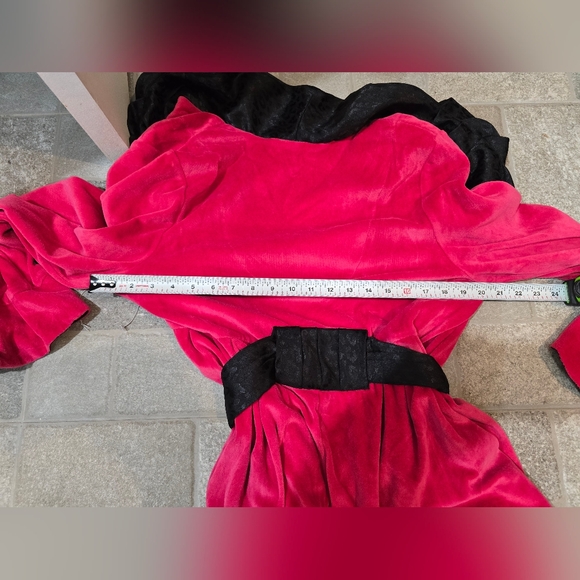 Vintage Betsy Johnson Intimates Hot Pink Black Robe Velvet Med L Satin Leopard - Picture 13 of 13